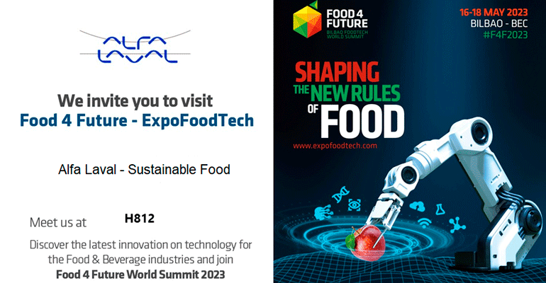 Alfa Laval estará presente en Food4Future