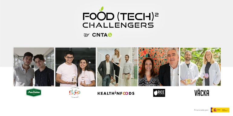 Väcka, Gloop, FreeShakes, Healthinfoods y Rice in Action son las cinco startups seleccionadas para participar en la segunda edición del programa Food (Tech)² Challengers de CNTA