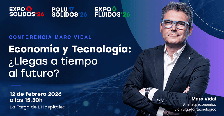 Marc Vidal impartirá una conferencia sobre economía y tecnología en Exposólidos, Polusólidos y Expofluidos 2026