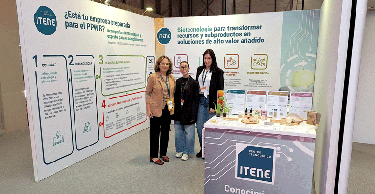 ITENE presenta en Fruit Attraction soluciones para valorizar subproductos agroalimentarios y el apoyo a la industria agroalimentaria para el cumplimiento del PPWR