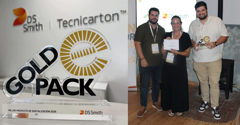 DS Smith Tecnicarton recibe el Premio GoldPack 2026 al Mejor Proyecto de Digitalización por su innovación en el diseño industrial a medida
